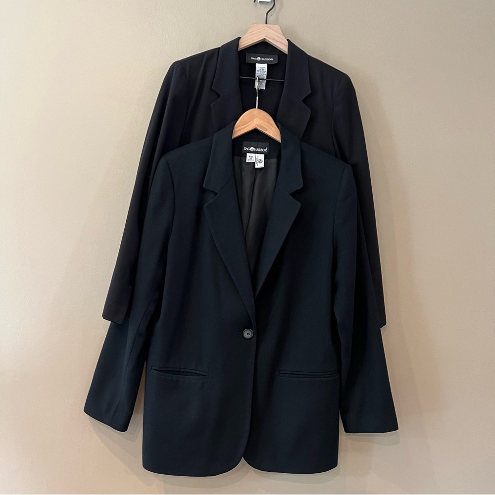 2 Vintage Minimalist 90s Blazer 1 Lighter weight 1 Mid Weight Sz 10 Big Button